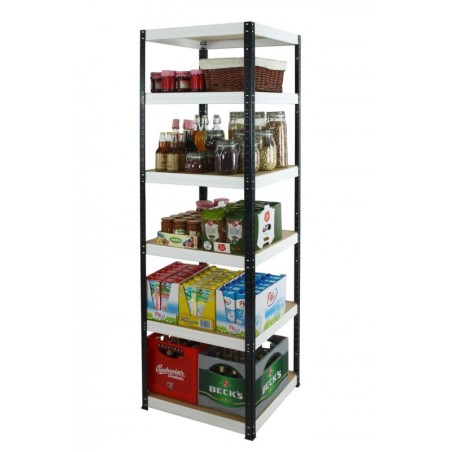 Regał metalowy Helios Color 213x60x60_6 - 175kg / na półkę, kolor: biało-niebieski