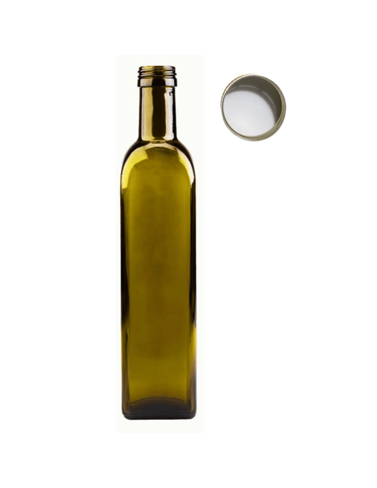 Szklane butelki na alkohol - galoniki - Butelka 500 ml maraska kwadratowa zielona na olej oliwę fi31 1szt NAKRĘTKA - product MODO24.PL 15