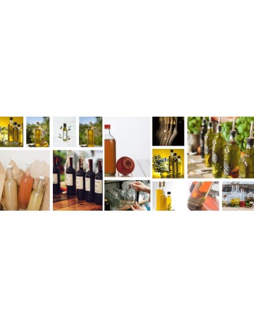 Szklane butelki na alkohol - galoniki - Butelki 500 ml maraski kwadratowe zielone na olej oliwę fi31 100szt NAKRĘTKI - product 21