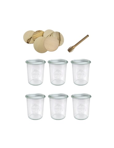 Słoiki i butelki - Słoiki WECK x6 / drewniane wieko, nabierak słoik 160ml MOLD - product 11