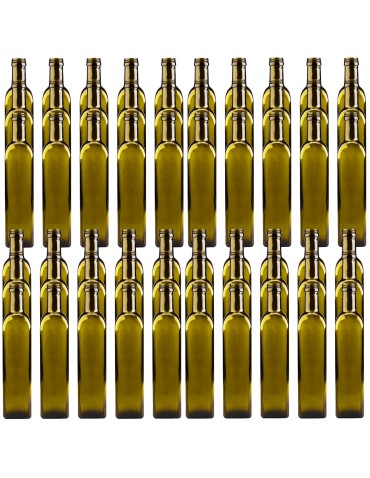 Szklane butelki na alkohol - galoniki - Butelki 500 ml maraski kwadratowe zielone na oliwę fi31 60szt BEZ NAKRETEK - product 15