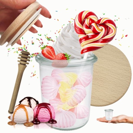 Słoiki WECK / drewniane wieko, nabierak słoik 160ml MOLD