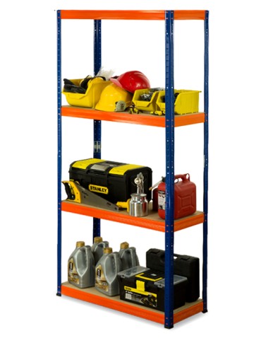 Regał metalowy Helios Color 180x75x30_4 - 175kg / na półkę, kolor: biało-niebieski