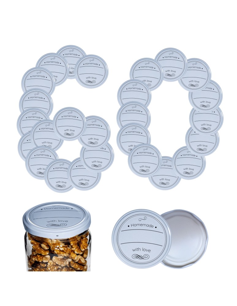 Słoiki i butelki - Zakrętki do słoików dekielki pokrywki nakrętki wieczka 82mm 60 szt WZÓR D - produkt MODO24.PL 13