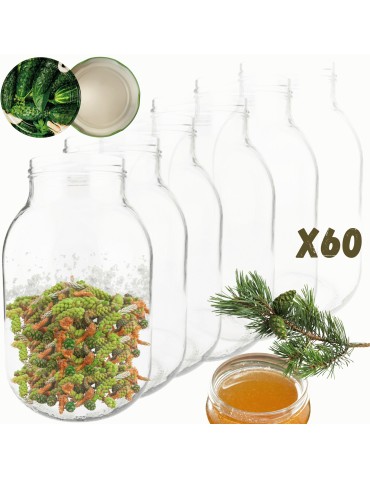 Słoiki - Słoiki 4000ml 4l ogórki soki cukinia grzyby nalewki 60kpl zakrętki 100mm - produkt 14