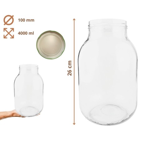 Słoiki 4000ml 4l ogórki soki cukinia grzyby nalewki 10kpl zakrętki 100mm