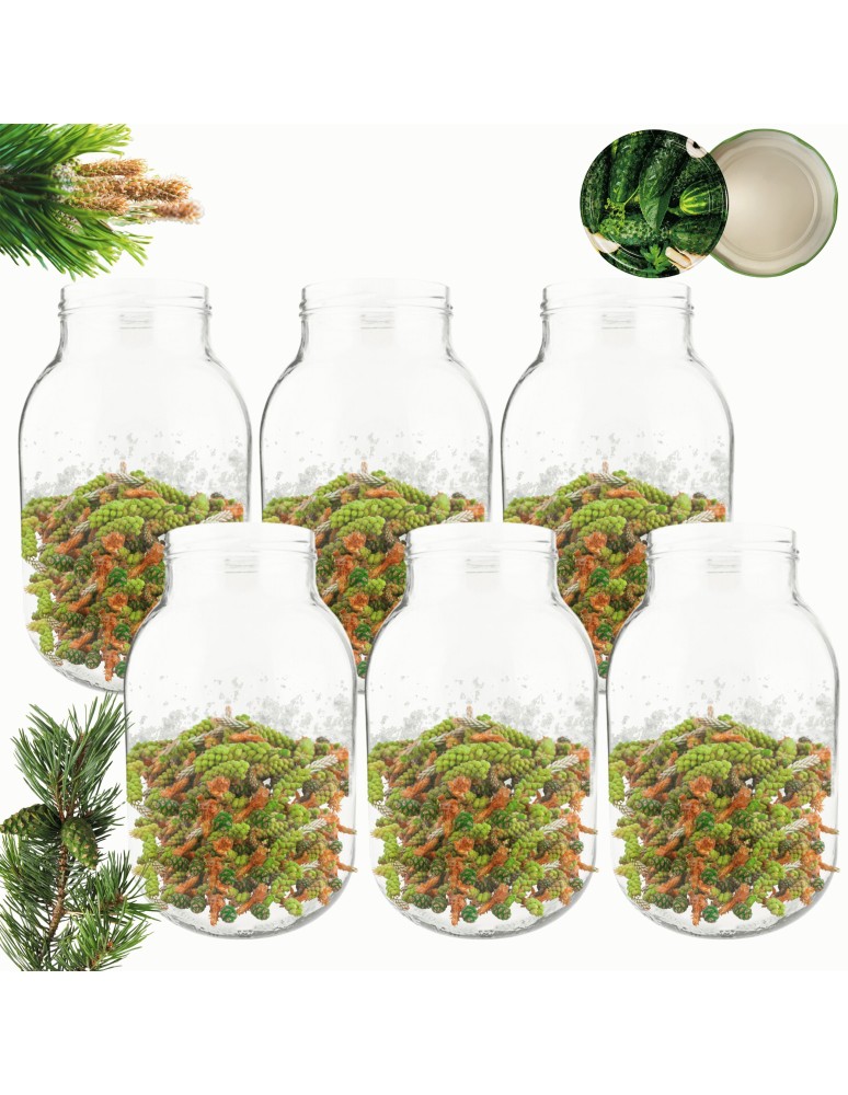 Słoiki - Słoiki 4000ml 4l na ogórki soki cukinia grzyby nalewki 6kpl zakrętki 100mm - product MODO24.PL 14