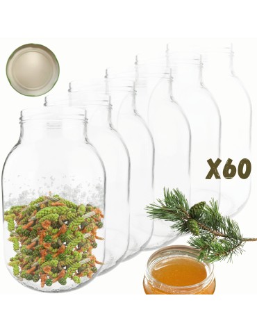 Słoiki - Słoiki 4000ml 4l na ogórki soki cukinia grzyby nalewki 60sztuk 100mm PZH - produkt 14