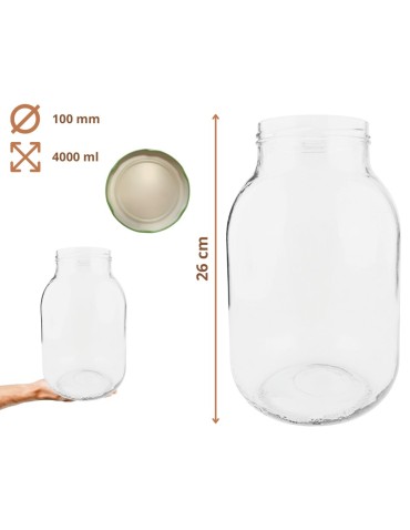 Słoiki - Słoiki 4000ml 4l na ogórki soki cukinia grzyby nalewki 60sztuk 100mm PZH - produkt 16