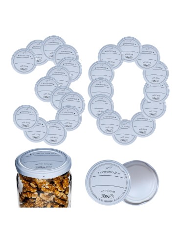 Słoiki i butelki - Zakrętki do słoików dekielki pokrywki nakrętki wieczka 82mm 30 szt WZÓR D - produkt 25