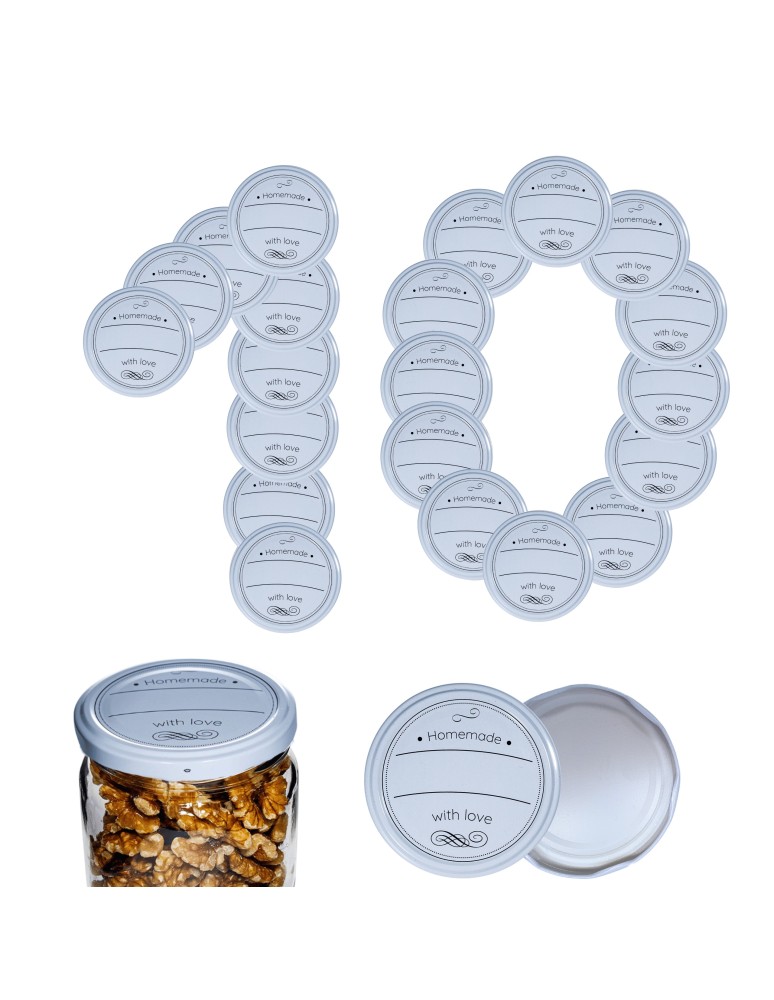 Słoiki i butelki - Zakrętki do słoików dekielki pokrywki nakrętki wieczka 82mm 10 szt WZÓR D - produkt MODO24.PL 27
