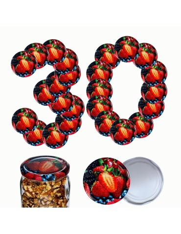 Słoiki i butelki - Zakrętki do słoików dekielki pokrywki nakrętki wieczka 66mm 30 szt WZÓR W - produkt 25