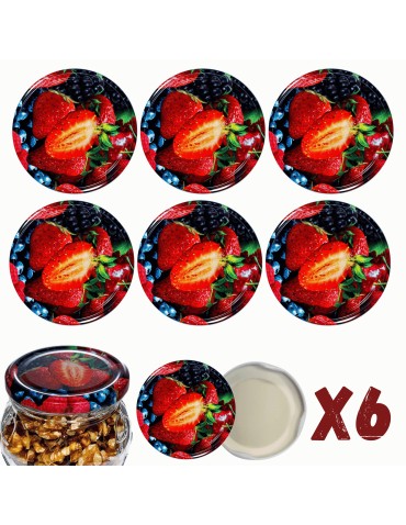 Słoiki i butelki - Zakrętki do słoików dekielki pokrywki nakrętki wieczka  66mm 6 szt WZÓR W - product 14