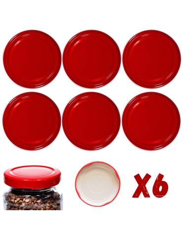 Słoiki i butelki - Zakrętki do słoików dekielki pokrywki nakrętki wieczka  66mm 6 szt WZÓR R - product 14