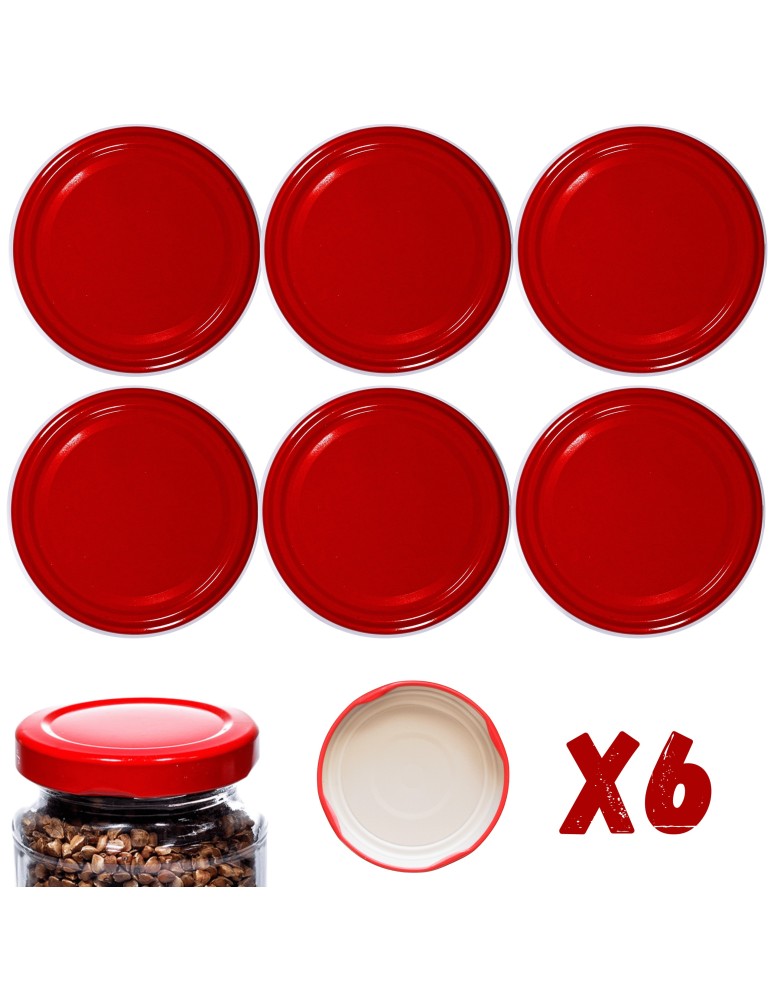 Słoiki i butelki - Zakrętki do słoików dekielki pokrywki nakrętki wieczka  66mm 6 szt WZÓR R - product MODO24.PL 14