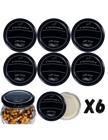 Słoiki i butelki - Zakrętki do słoików dekielki pokrywki nakrętki wieczka  66mm 6 szt WZÓR H - product 13