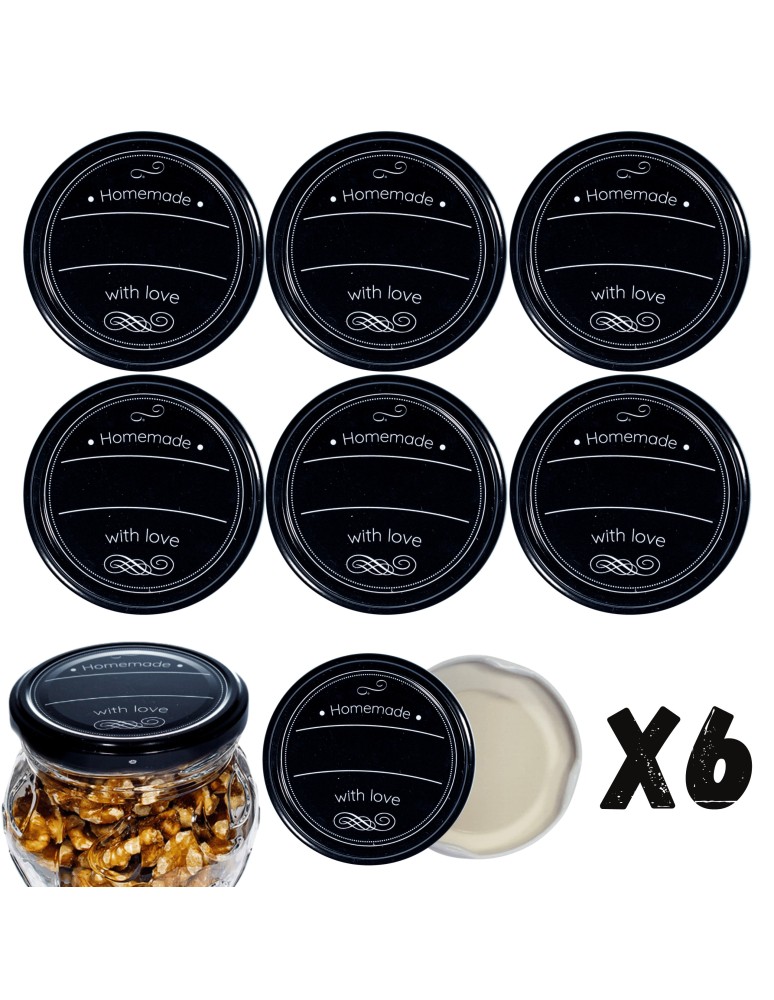 Słoiki i butelki - Zakrętki do słoików dekielki pokrywki nakrętki wieczka  66mm 6 szt WZÓR H - product MODO24.PL 13