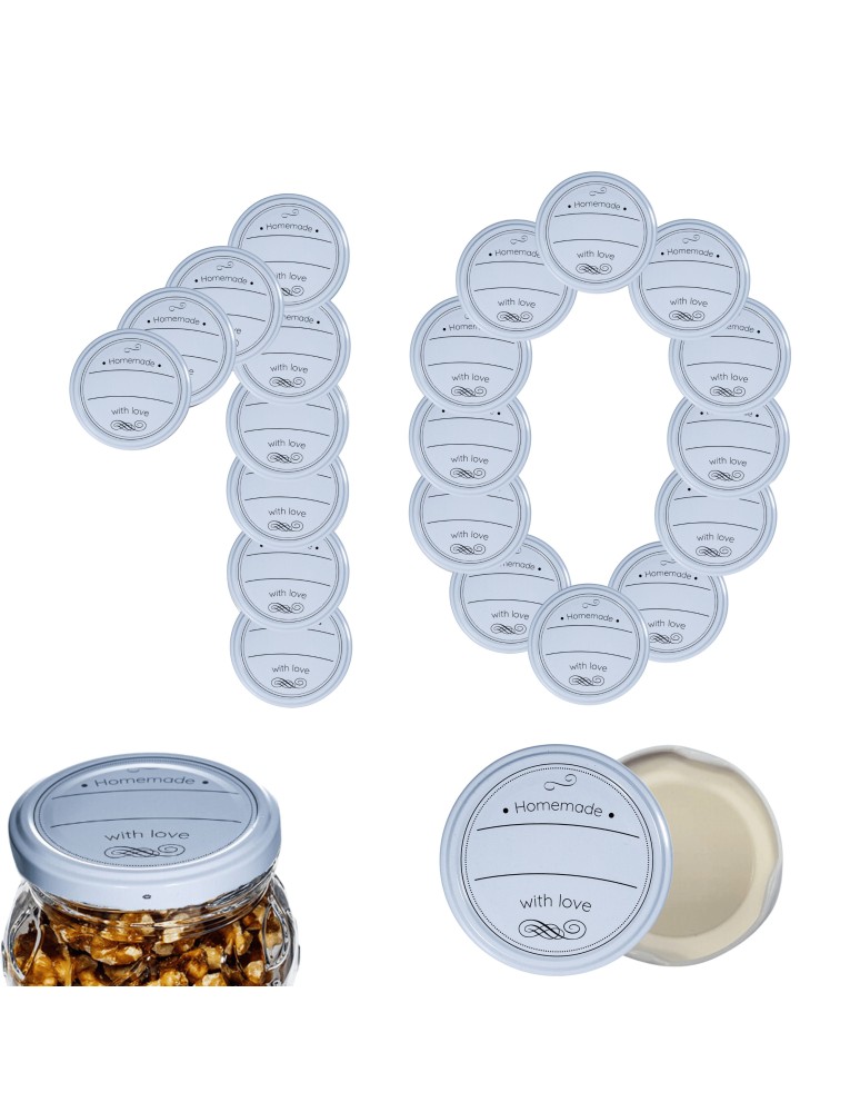 Słoiki i butelki - Zakrętki do słoików dekielki pokrywki nakrętki wieczka 66mm 10 szt WZÓR D - produkt MODO24.PL 27