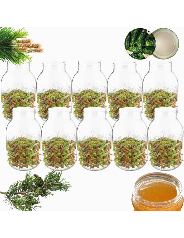 Słoiki - Słoiki 4000ml 4l ogórki soki cukinia grzyby nalewki 10kpl zakrętki 100mm - produkt MODO24.PL 27