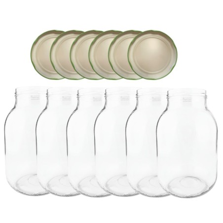 Słoiki 4000ml 4l na ogórki soki cukinia grzyby nalewki 6kpl zakrętki 100mm