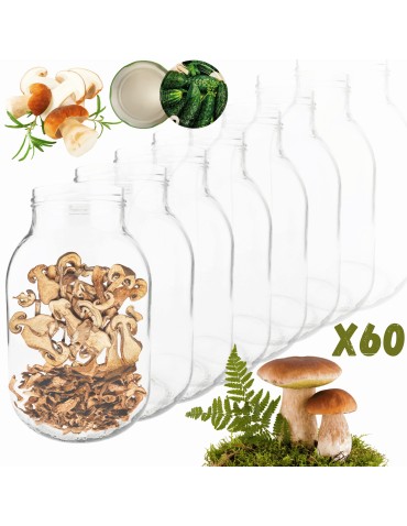 Słoiki - Słoiki 3000ml 3l na ogórki soki grzyby nalewki 60kpl zakrętki 100mm PZH - produkt 27