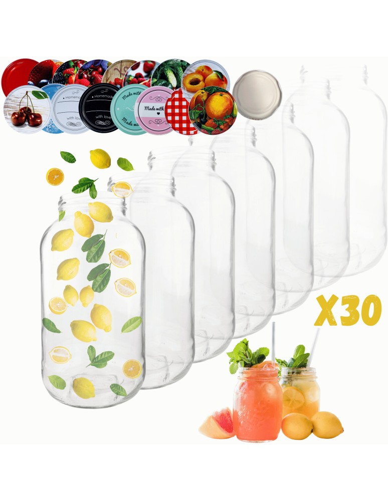 Słoiki - Słoiki 2000ml 2l na ogórki soki grzyby nalewki 30kpl zakrętki 82mm PZH - product MODO24.PL 14
