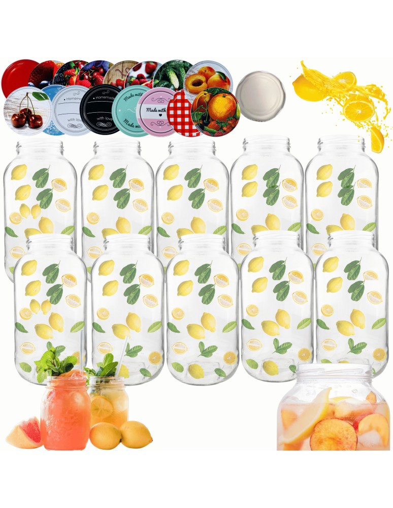 Słoiki - Słoiki 2000ml 2l na ogórki soki grzyby nalewki 10kpl zakrętki 82mm PZH - product MODO24.PL 14