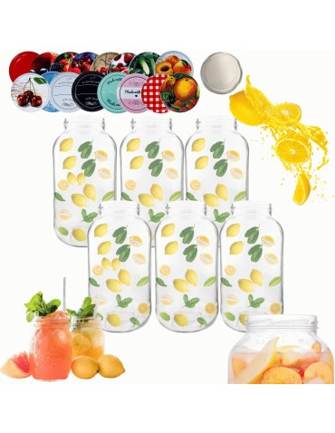 Słoiki - Słoiki 2000ml 2l na ogórki soki grzyby nalewki 6kompletów zakrętki 82mm - product 14
