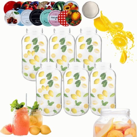 Słoiki 2000ml 2l na ogórki soki grzyby nalewki 6kompletów zakrętki 82mm