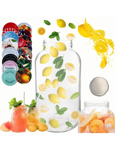 Słoiki - Słoik 2000ml 2l na ogórki soki grzyby nalewki KOMPLET z POKRYWKĄ 82mm - product 14