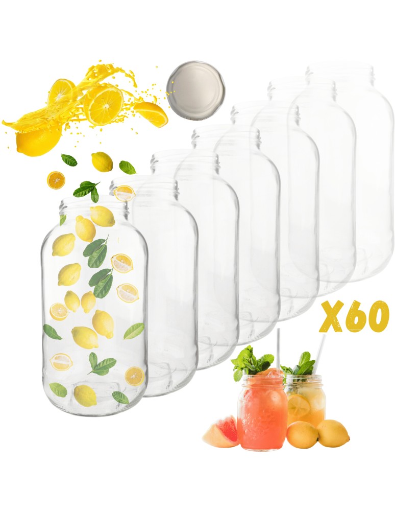 Słoiki - Słoiki 2000ml 2l na ogórki soki suszone grzyby nalewki 60sztuk 82mm PZH - product MODO24.PL 14