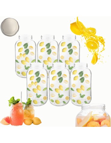 Słoiki - Słoiki 2000ml 2l na ogórki soki suszone grzyby nalewki 6sztuk 82mm PZH - product 14