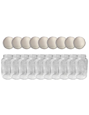 Słoiki - Słoiki 1500ml 1,5l ogórki małosolne sok grzyby nalewki 10kpl zakrętki 82mm - product 15