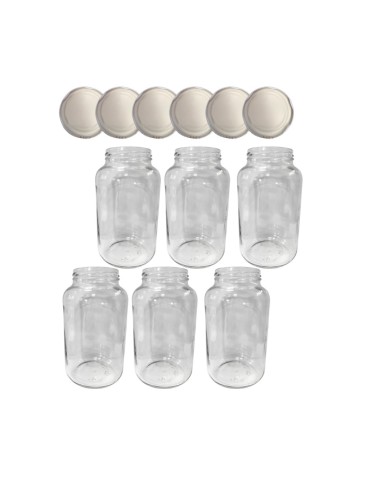 Słoiki - Słoiki 1500ml 1,5l na ogórki małosolne soki nalewki 6kpl zakrętki 82mm PZH - product 15