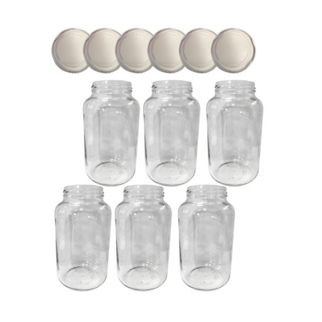 Słoiki 1500ml 1,5l na ogórki małosolne soki nalewki 6kpl zakrętki 82mm PZH