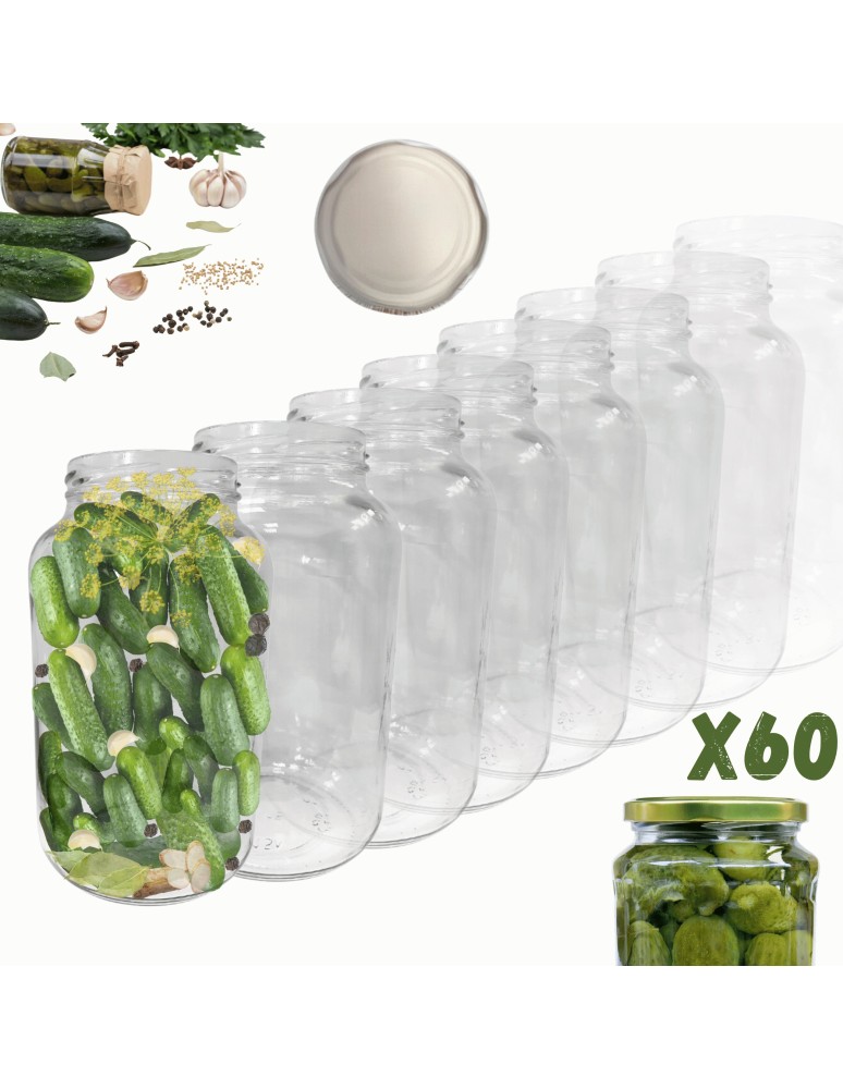 Słoiki - Słoiki 1500ml 1,5l na ogórki małosolne soki grzyby nalewki 60szt. 82mm PZH - product MODO24.PL 14