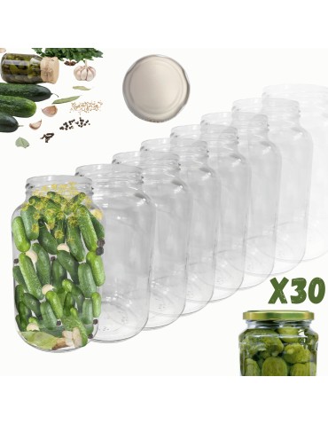 Słoiki - Słoiki 1500ml 1,5l na ogórki małosolne soki grzyby nalewki 30szt. 82mm PZH - product 14
