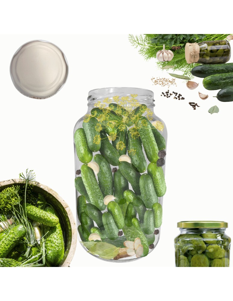 Słoiki - Słoik 1500ml 1,5l na ogórki małosolne soki nalewki kompot 1szt. 82mm PZH - product MODO24.PL 14