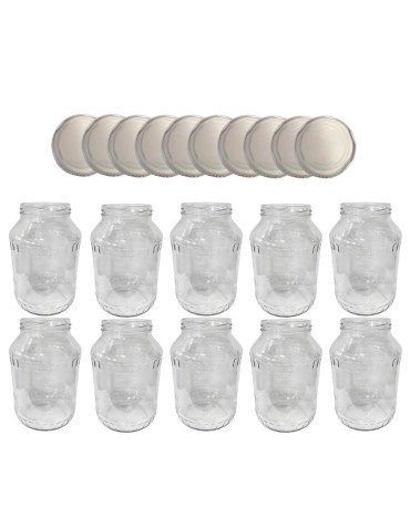 Słoiki - Słoiki 1500ml 1,5l ogórki małosolne soki grzyby nalewki 10kpl zakrętki 82mm - product 15