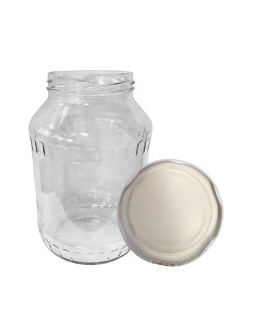 Słoiki - Słoik 1500ml 1,5l na ogórki małosolne soki nalewki KOMPLET z POKRYWKĄ 82mm - product 15