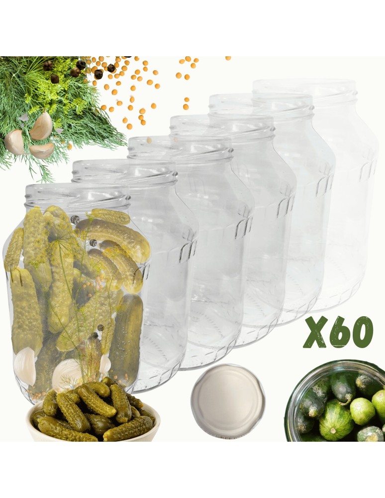Słoiki - Słoiki 1500ml 1,5l na ogórki małosolne soki grzyby nalewki 60szt. 82mm PZH - produkt MODO24.PL 14