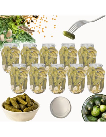 Słoiki - Słoiki 1500ml 1,5l na ogórki małosolne soki grzyby nalewki 10szt. 82mm PZH - product 14