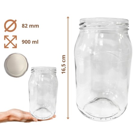 Słoiki 900ml słoiki na miód ogórki małosolne sałatki 6kpl zakrętki 82mm PZH