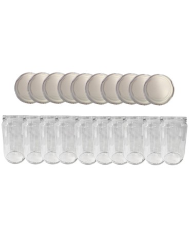 Słoiki - Słoiki 720ml słoiki na dżem przeciery sałatki 10kpl zakrętki 82mm 0,7L PZH - product 14