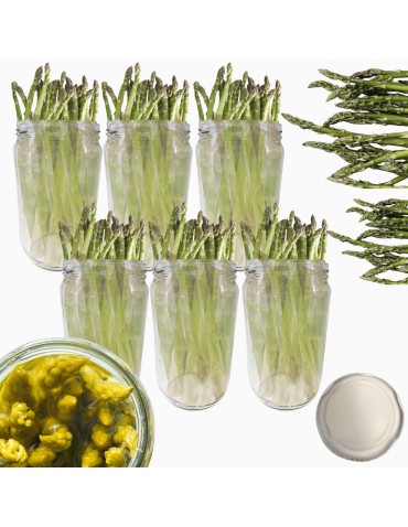 Słoiki - Słoiki 720ml słoiki na ogórki dżemy szparagi przeciery sałatki 6sztuk 82mm - product 14