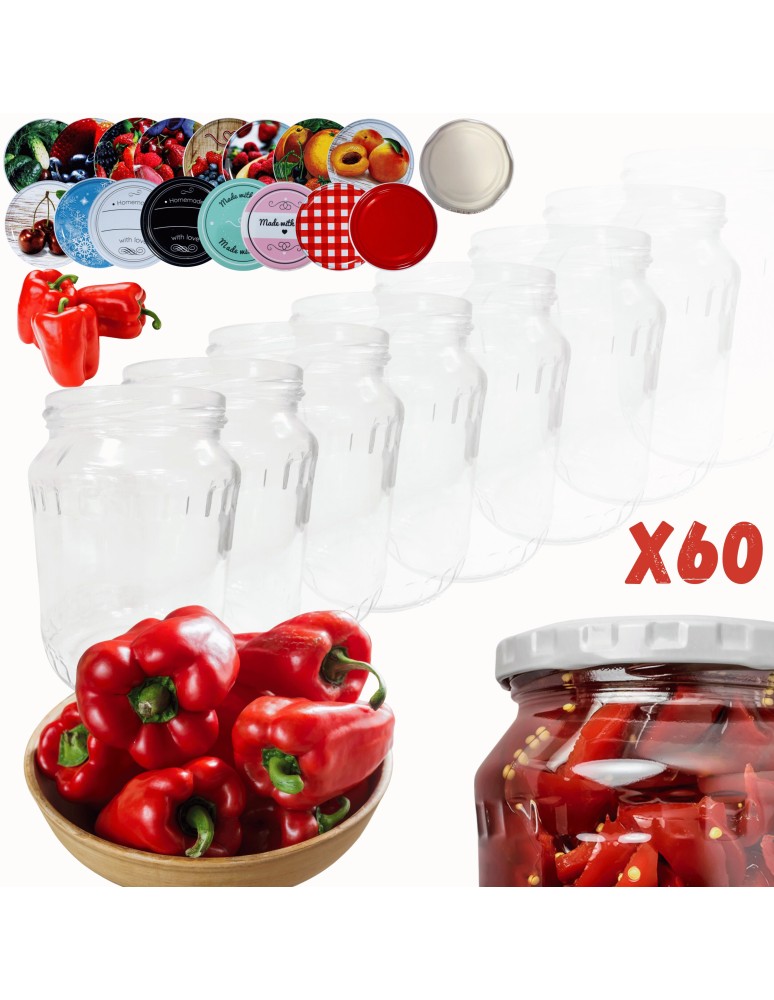 Słoiki - Słoiki 720ml 0,7l soki ogórki papryka fasolka kompot 60kpl zakrętki 82mm - product MODO24.PL 14