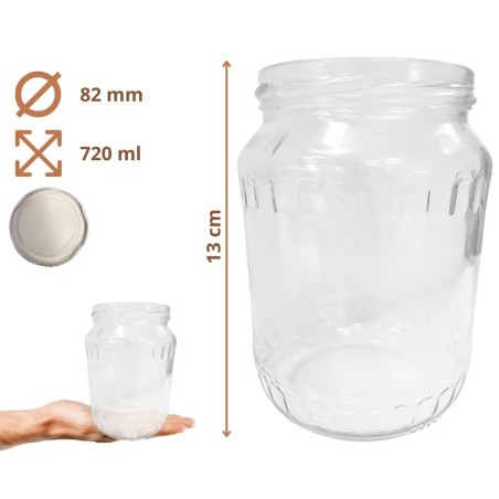 Słoiki 720ml 0,7l soki ogórki papryka fasolka kompot 30kpl zakrętki 82mm