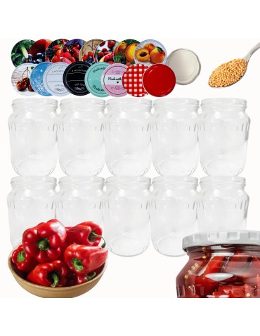 Słoiki - Słoiki 720ml 0,7l soki ogórki papryka fasolka kompot 10kpl zakrętki 82mm - product 14