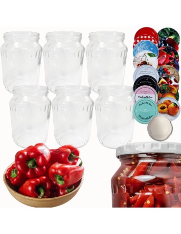 Słoiki - Słoiki 720ml 0,7l soki ogórki papryka kompot 6kompletów zakrętki 82mm PZH - product 14