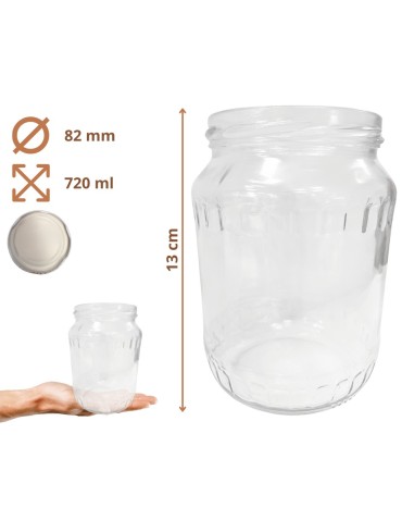 Słoiki - Słoiki 720ml 0,7l soki ogórki papryka fasolka papryka kompot 60sztuk 82mm - product 16